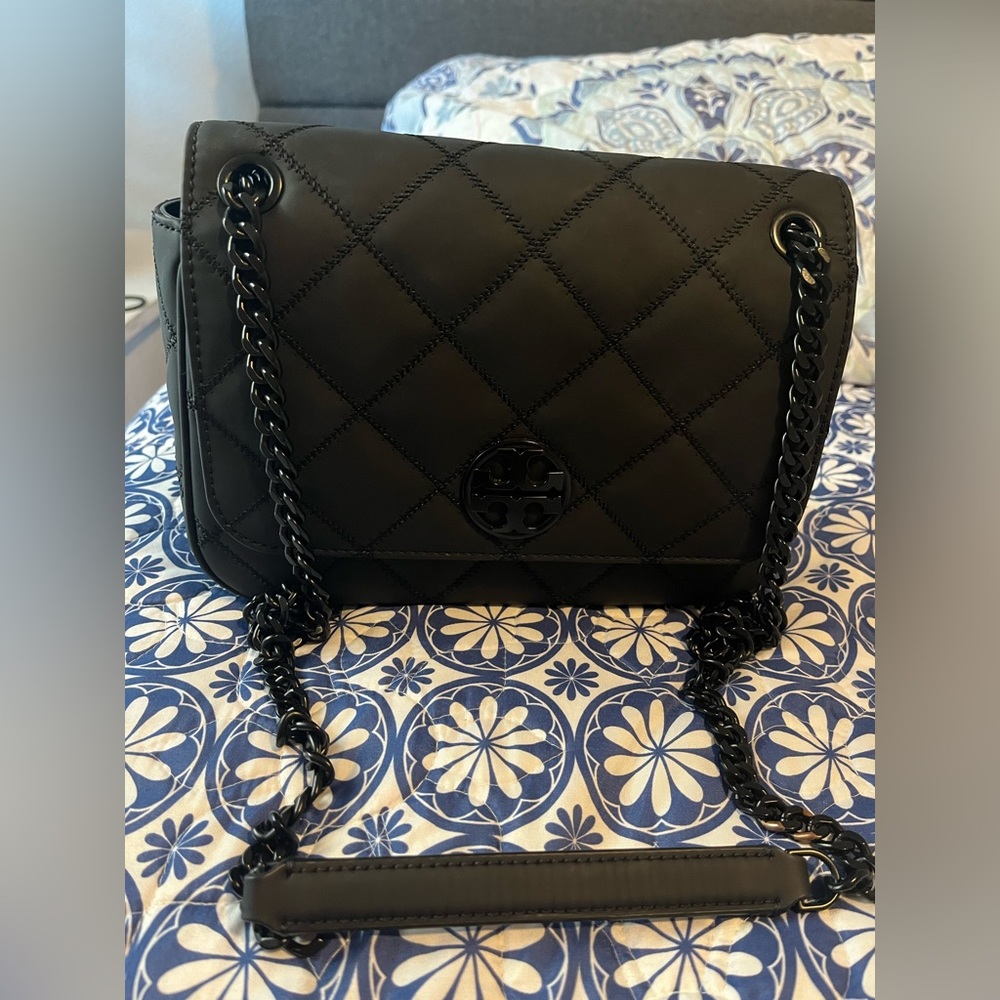 Tory Burch matte black shoulder bag